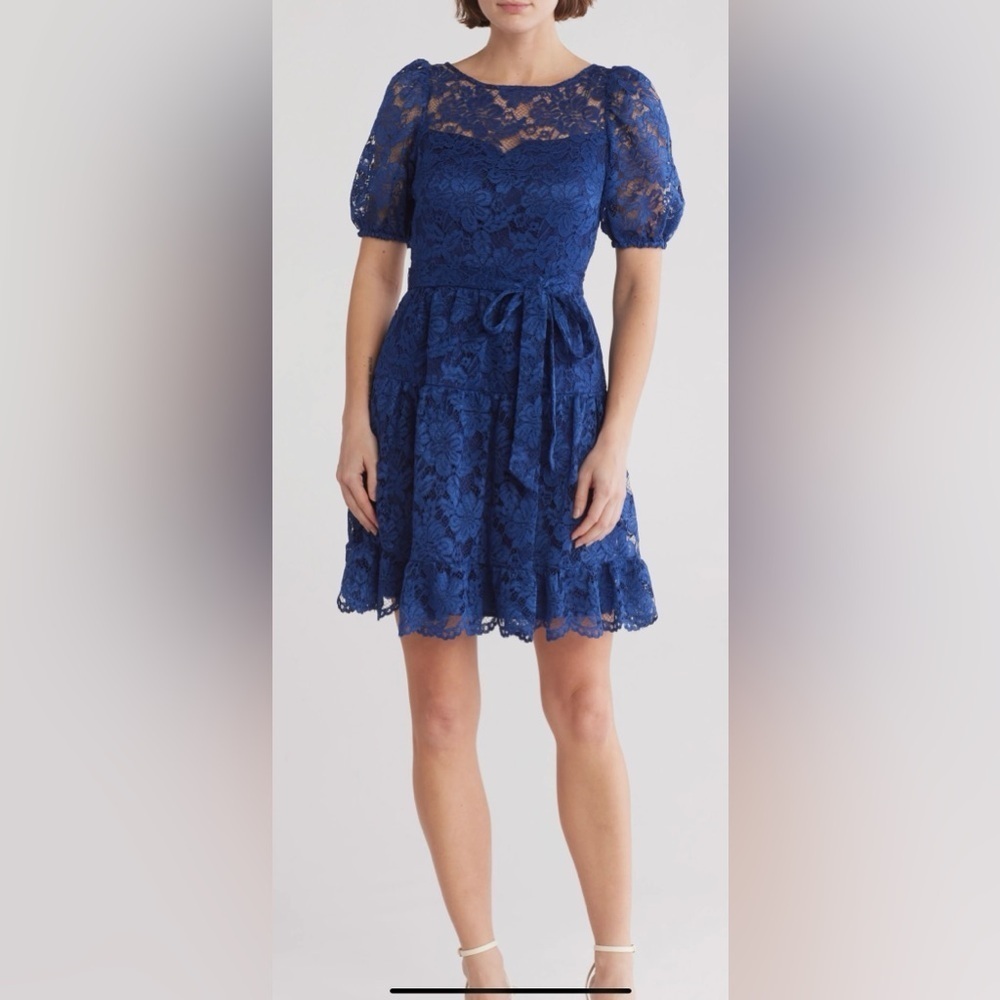 Vince Camuto Royal Blue Lace Mini Dress